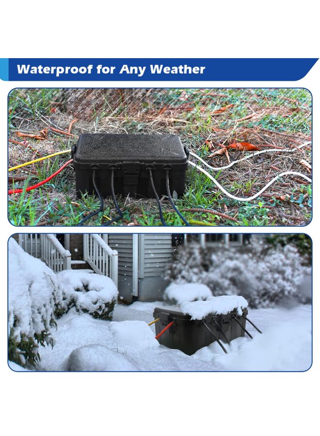 يُسلِّم صندوق كهربائي خارجي، أغطية منافذ كهربائية خارجية مقاومة للماء بمعيار IP54، أغطية أسلاك تمديد مقاومة للعوامل الجوية، تحمي المنافذ والمقابس والمآخذ والمؤقتات وشرائط الطاقة، ومصابيح الزينة كبيرة الحجم. - Image 5